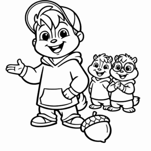 Kolorowanka Alvin I Wiewiórki