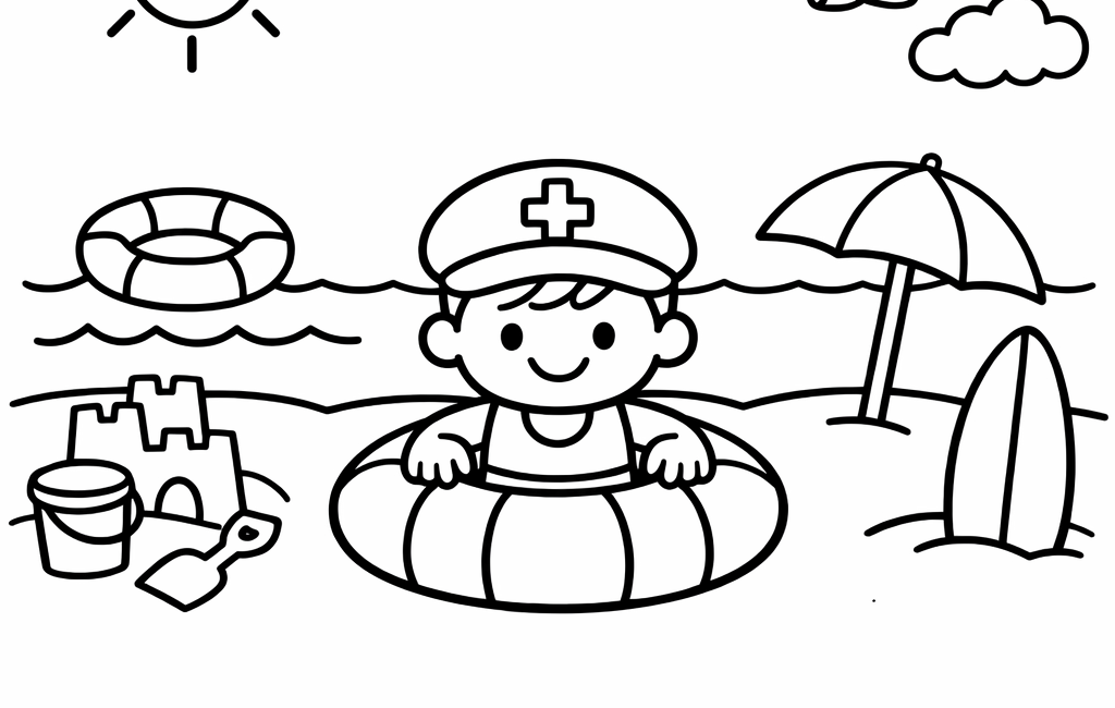 Kolorowanka Bezpieczne Wakacje