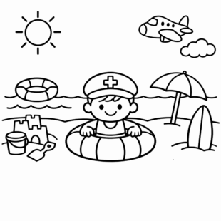 Kolorowanka Bezpieczne Wakacje