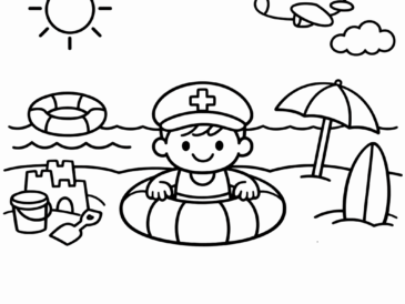 Kolorowanka Bezpieczne Wakacje