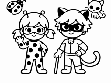 Kolorowanka Biedronki I Czarnego Kota