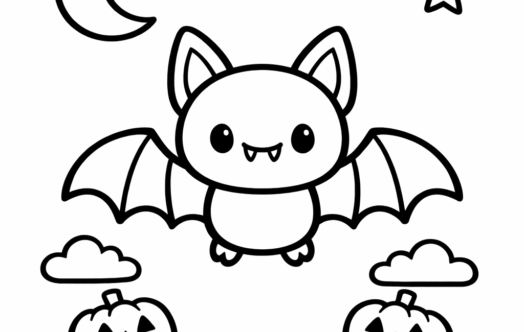 Kolorowanka Halloween Nietoperz