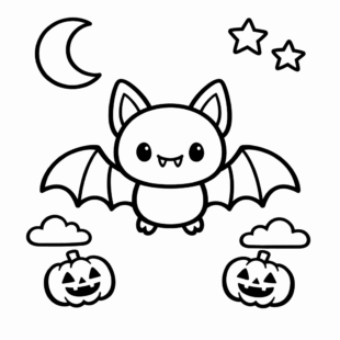 Kolorowanka Halloween Nietoperz