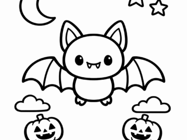 Kolorowanka Halloween Nietoperz