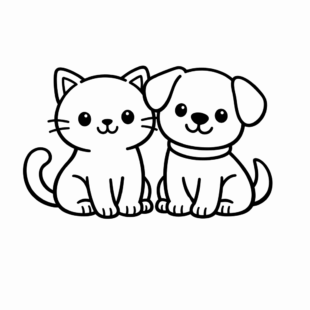 Kolorowanka Koty I Psy