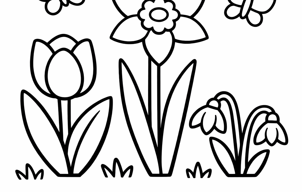 Kolorowanka Kwiaty Wiosenne