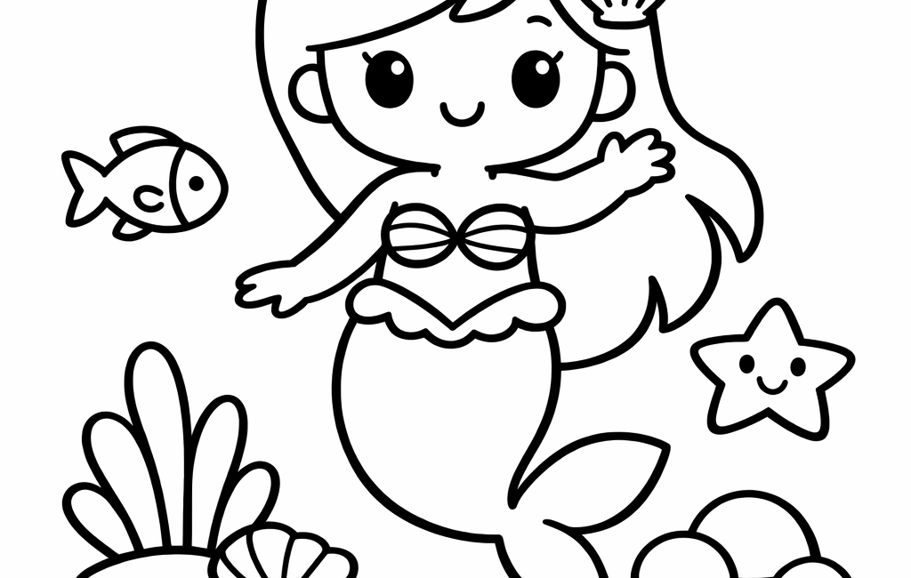 Kolorowanka Mała Syrenka