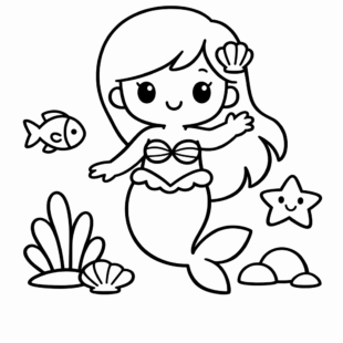 Kolorowanka Mała Syrenka