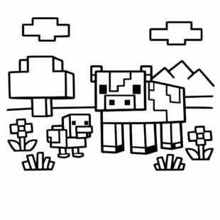 Kolorowanka Minecraft Zwierzęta