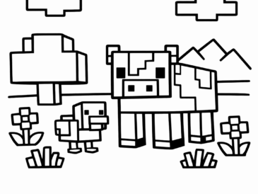 Kolorowanka Minecraft Zwierzęta