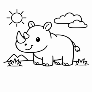 Kolorowanka Nosorożec