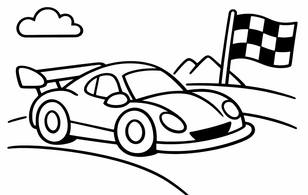 Kolorowanka Samochody Wyścigowe