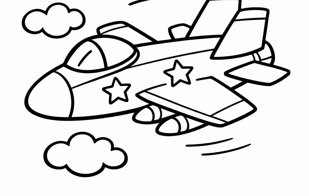 Kolorowanka Samolot Wojskowy