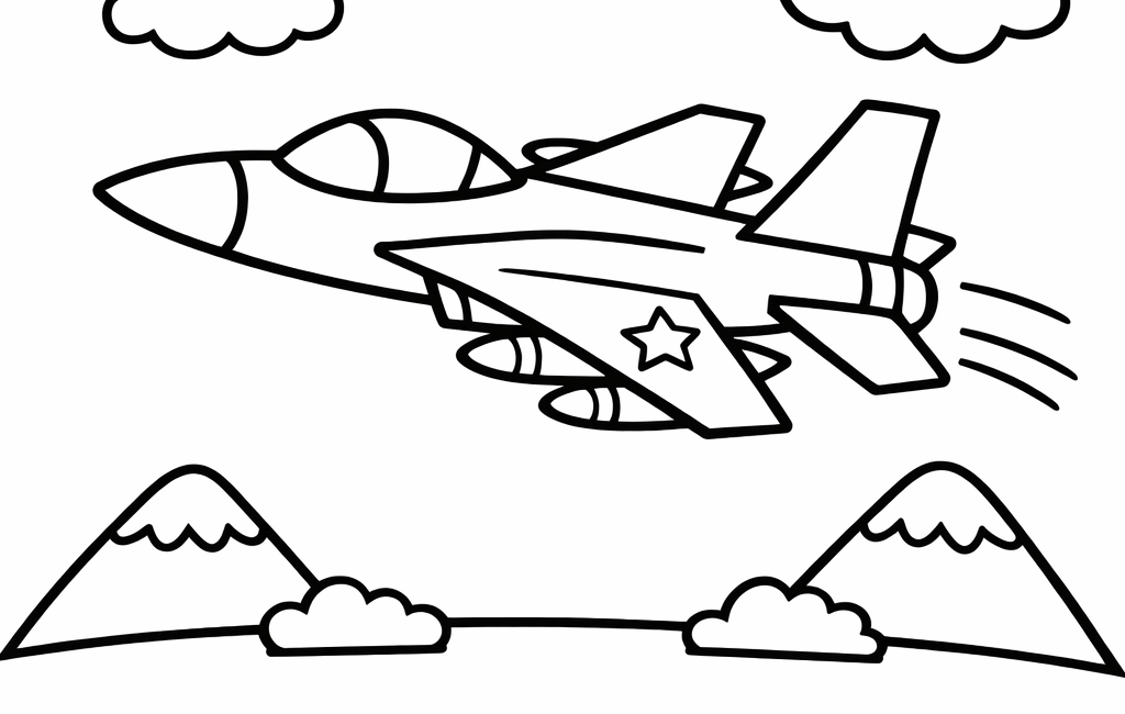 Kolorowanka Samoloty Wojskowe