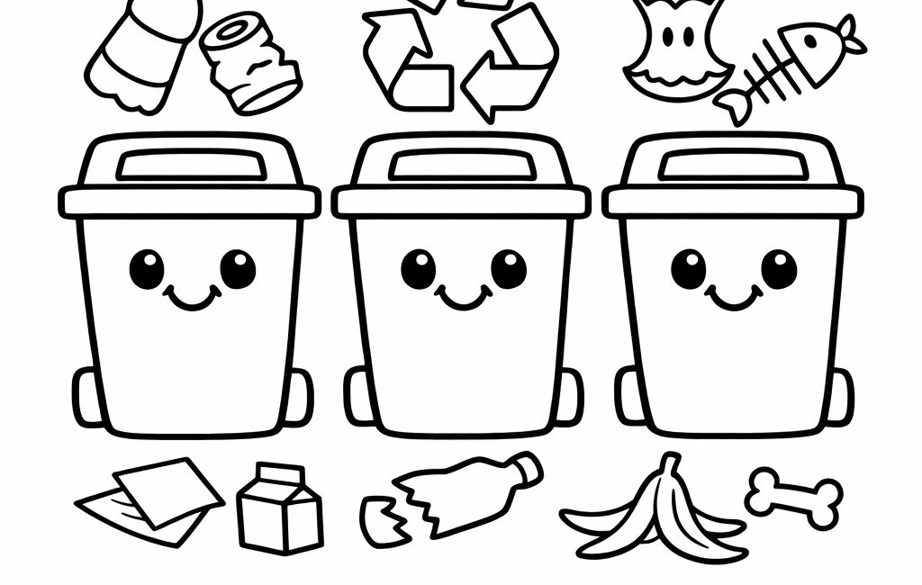 Kolorowanka Segregacja Śmieci