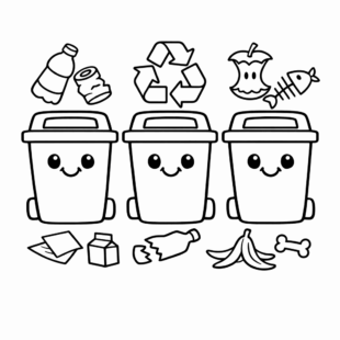 Kolorowanka Segregacja Śmieci