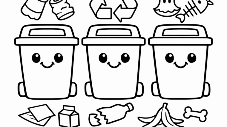 Kolorowanka Segregacja Śmieci