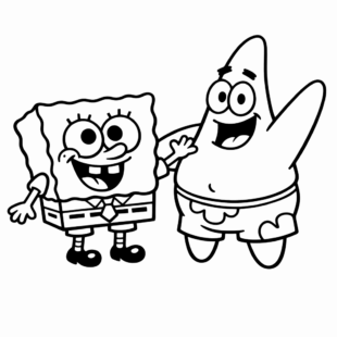 Kolorowanka Spongebob I Patryk
