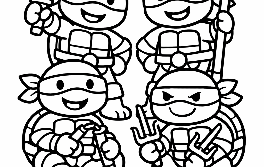 Kolorowanka Żółwie Ninja
