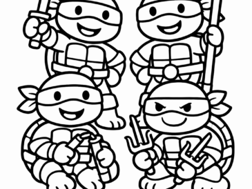 Kolorowanka Żółwie Ninja